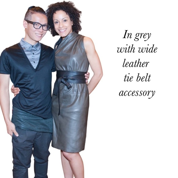 Danier Greta Constantine Dress Buttery Soft Lambskin Leather Asymmetrical NWOT - Picture 13 of 15